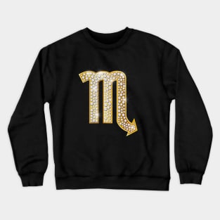 Golden and Diamonds Rhinestones Scorpio Zodiac Sign Crewneck Sweatshirt